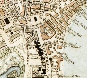 Detail of The Improved Map of London engraved by William Schmollinger, 1833