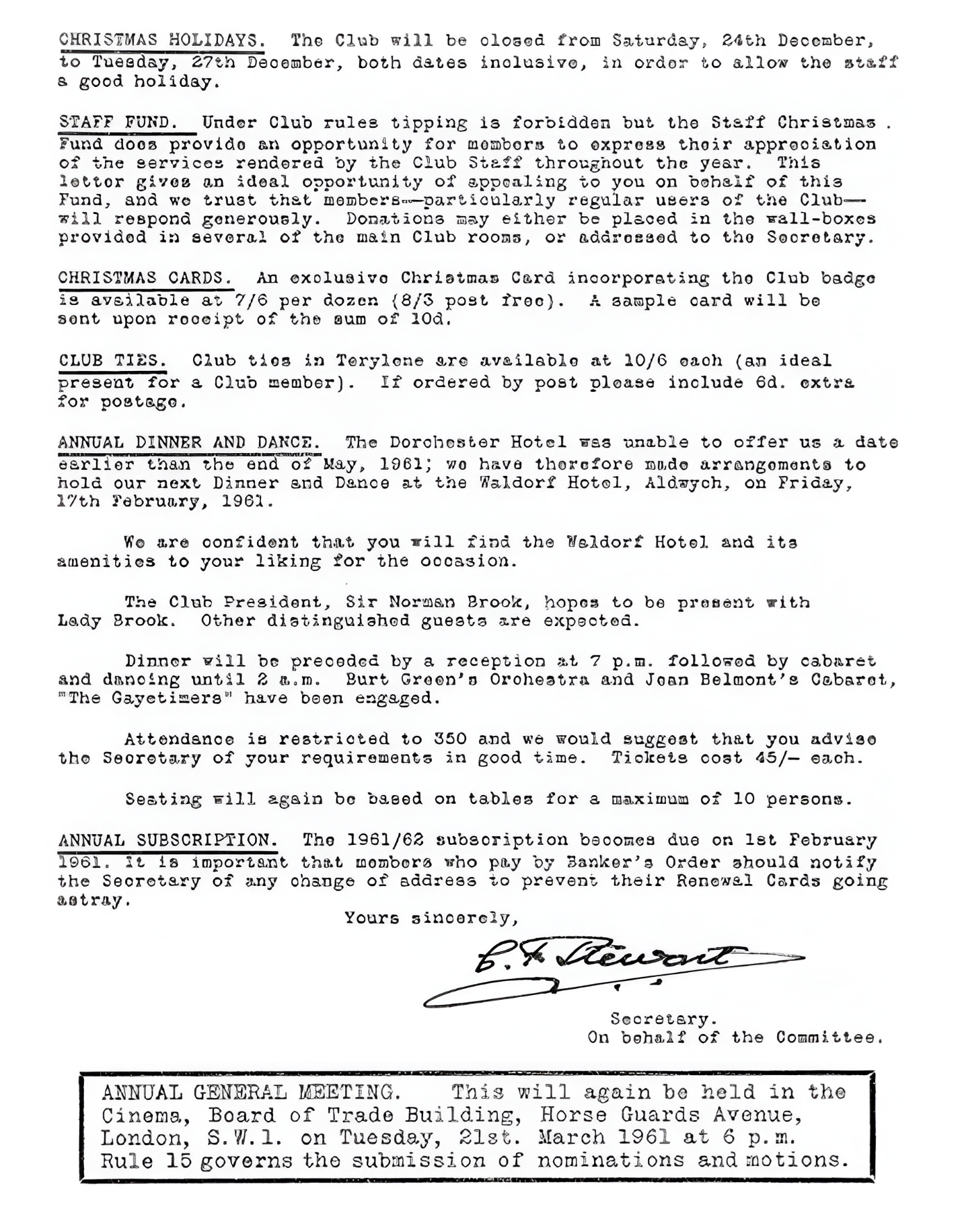 The Club Newsletter, November 1960 - Page 2